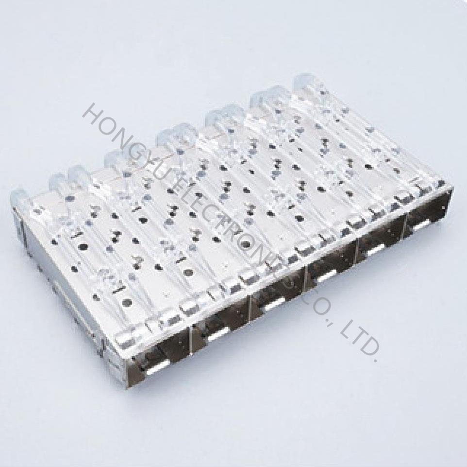 SFP+ 1x6 Cage,With light pipe